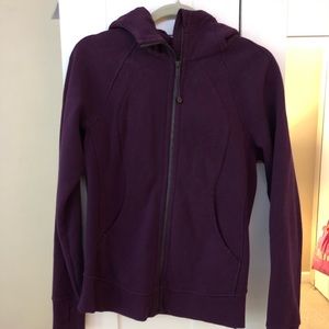 Purple Lulu Scuba Hoodie with thumbholes